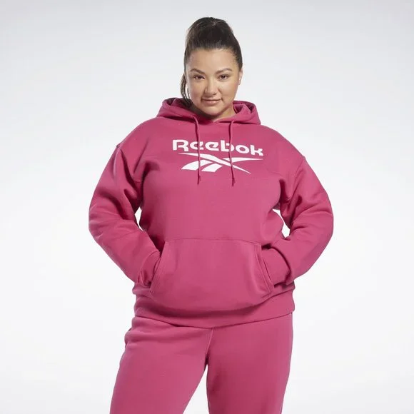 New REEBOK Plus Size Identity Logo Fleece Hoodie - Picture 2 of 9